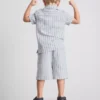 1,5-8 años | Conjunto de camiseta de punto a rayas y pantalones cortos