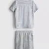 1,5-8 años | Conjunto de camiseta de punto a rayas y pantalones cortos