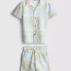 1,5-8 años | Conjunto de camiseta y pantalones cortos estampados con textura