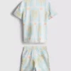 1,5-8 años | Conjunto de camiseta y pantalones cortos estampados con textura
