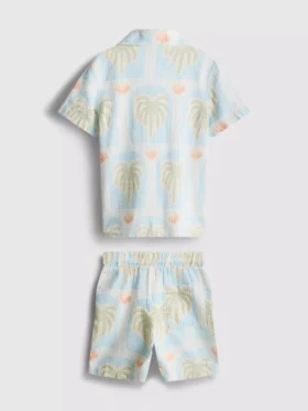 1,5-8 años | Conjunto de camiseta y pantalones cortos estampados con textura