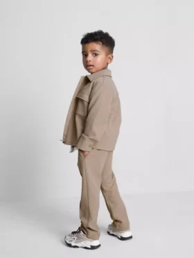 1,5-8 años | Conjunto de chaqueta de jacquard con cremallera y pantalones de chándal