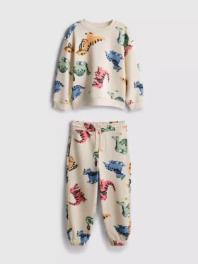 1,5-8 años | Conjunto de sudadera y pantalones de chándal con estampado de dinosaurios