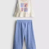 1,5-8 años | Conjunto de top con peplum bordado y pantalones