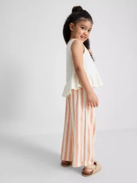 1,5-8 años | Conjunto de top con peplum bordado y pantalones