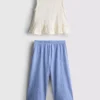 1,5-8 años | Conjunto de top con peplum bordado y pantalones