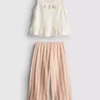 1,5-8 años | Conjunto de top con peplum bordado y pantalones