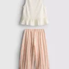 1,5-8 años | Conjunto de top con peplum bordado y pantalones