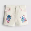 1,5-8 años | Pantalones Cortos vaqueros de Disney «Stitch» con contraste de costuras