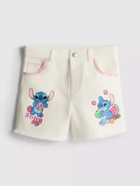 1,5-8 años | Pantalones Cortos vaqueros de Disney «Stitch» con contraste de costuras