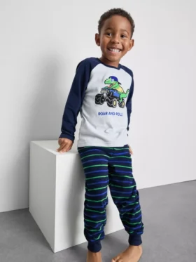 1,5-8 años | Pijamas de felpa con estampado de dinosaurios