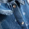 1,5-8 años | Vestido de denim sin mangas con cuello y estampado floral