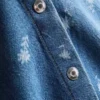 1,5-8 años | Vestido de denim sin mangas con cuello y estampado floral