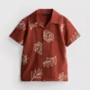 1,5-9 años | Camisa con bordado de hojas