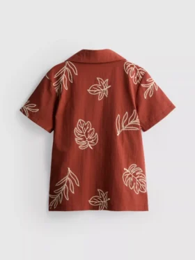 1,5-9 años | Camisa con bordado de hojas