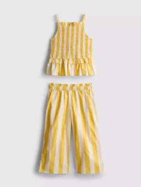 1,5-9 años | Conjunto de blusa con peplum a rayas y pantalones