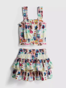 1,5-9 años | Conjunto de camiseta de Stitch de Disney y falda Rara