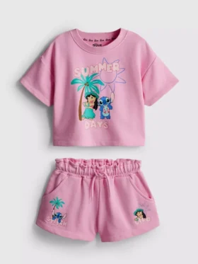 1,5-9 años | Conjunto de camiseta y pantalones cortos de Stitch de Disney
