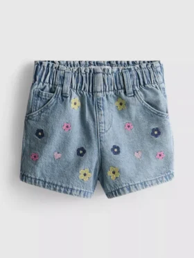 1,5-9 años | Pantalones Cortos vaqueros tipo «paperbag»