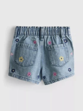 1,5-9 años | Pantalones Cortos vaqueros tipo «paperbag»