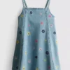 1,5-9 años | vestido de denim bordado