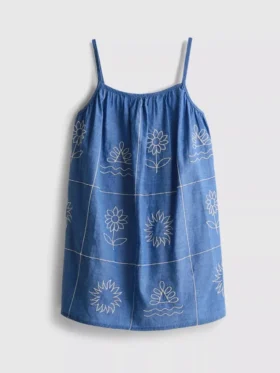 1,5-9 años | Vestido sin mangas de cambray bordado