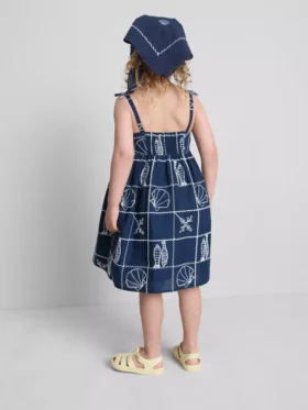 1,5-9 años | Vestido tipo smock con tirantes finos y bordado