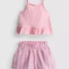 1-9 años | Conjunto de camiseta con volantes y pantalones cortos
