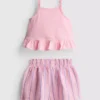 1-9 años | Conjunto de camiseta con volantes y pantalones cortos