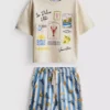 1-9 años | Conjunto de camiseta estampada y Pantalones Cortos «Dolce Vita»