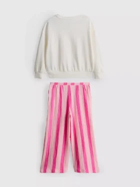 1-9 años | Conjunto de sudadera y pantalones con textura arrugada