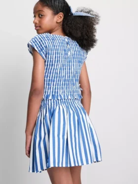 7-15 años | Blusa a rayas fruncida