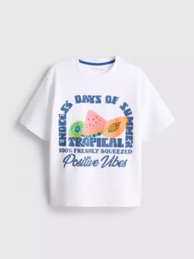 7-15 años | Camisa con estampado de frutas y textura