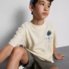 7-15 años | Camiseta con estampado de palmeras y textura