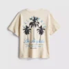 7-15 años | Camiseta con estampado de palmeras y textura