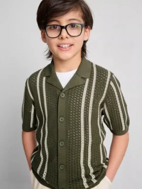 7-15 años | Camiseta de punto a rayas