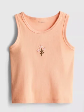 7-15 años | Camiseta sin mangas acanalada con bordado