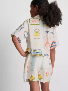 7-15 años | Conjunto de camiseta con detalle de lazo y pantalones cortos