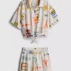 7-15 años | Conjunto de camiseta con detalle de lazo y pantalones cortos