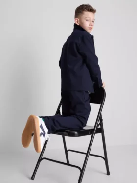 7-15 años | Conjunto de chaqueta con cremallera de jacquard y pantalones de chándal