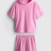 7-15 años | Conjunto de sudadera con capucha de rizo y pantalones cortos