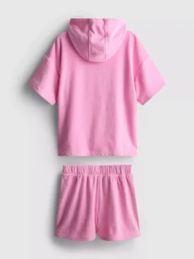 7-15 años | Conjunto de sudadera con capucha de rizo y pantalones cortos