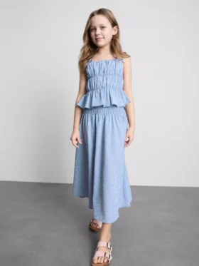 7-15 años | Falda midi de cuadros vichy