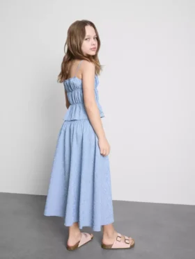 7-15 años | Falda midi de cuadros vichy