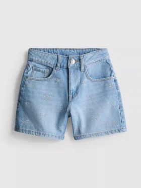 7-15 años | Pantalones Cortos vaqueros con lazo de strass