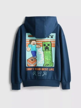 7-15 años | Sudadera con capucha de algodón con diseño de Minecraft
