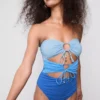 Bañador bandeau con aberturas