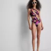 Bañador estampado con aberturas