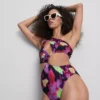 Bañador estampado con aberturas