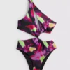 Bañador estampado con aberturas